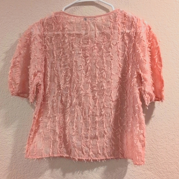 Zara Pink Textured Women's Top , Blouse, Size Medium,New With Tags - Picture 4 of 6